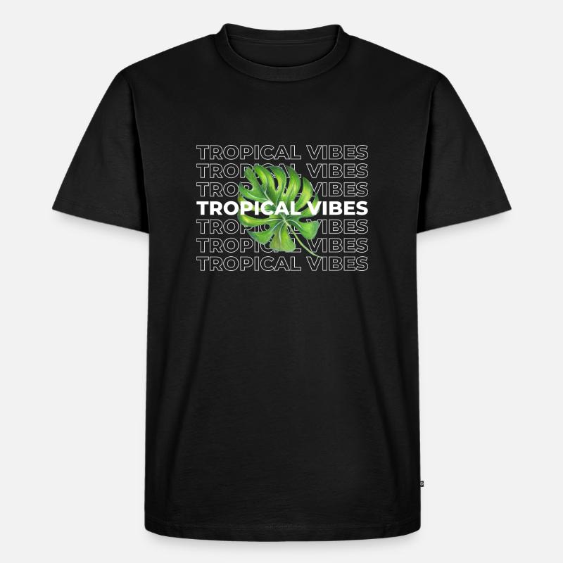 Tropical Vibes - Männer Premium Bio T-Shirt - Schwarz