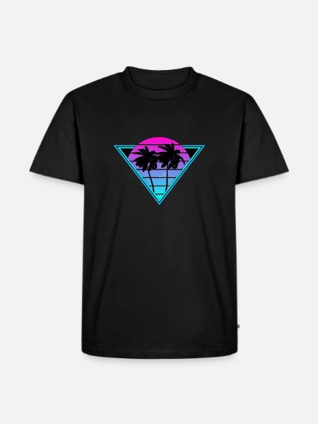 Retro Palm Trees - Men's Premium Organic T-Shirt - black