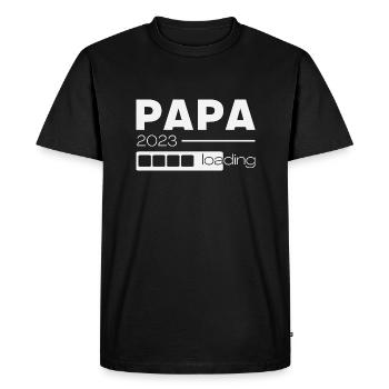 Papa 2023 chargement - T-shirt Premium bio Homme - noir - Devant - Nico (187cm)