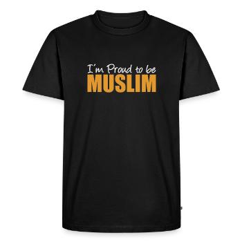 Je suis fier d’être musulman - musulman - muslime - T-shirt Premium bio Homme - noir - Devant - Nico (187cm)