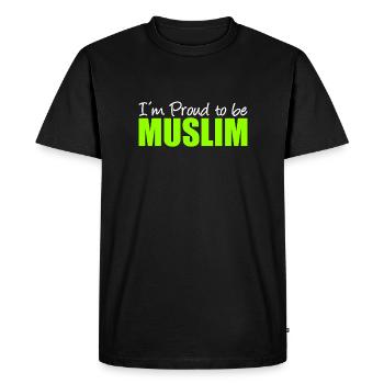 Je suis fier d’être musulman - musulman - musulman - islam - T-shirt Premium bio Homme - noir - Devant - Nico (187cm)