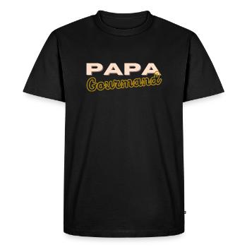 Papa Gourmand - T-shirt Premium bio Homme - noir - Devant - Nico (187cm)
