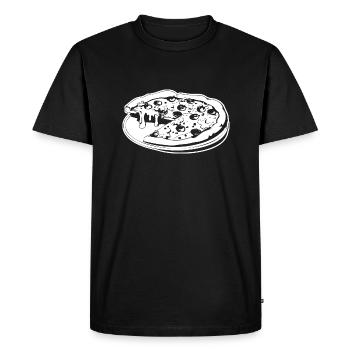 Pizza Restauration rapide Pizzeria - T-shirt Premium bio Homme - noir - Devant - Nico (187cm)