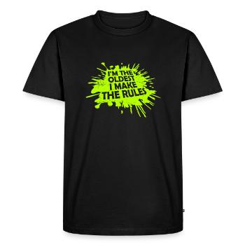 I'm The Oldest I Make The Rules Sibling Joke - Men's Premium Organic T-Shirt - black - Front - Nico (187cm)