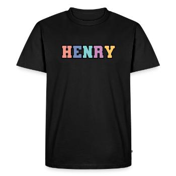 Nom - Henry - T-shirt Premium bio Homme - noir - Devant - Nico (187cm)