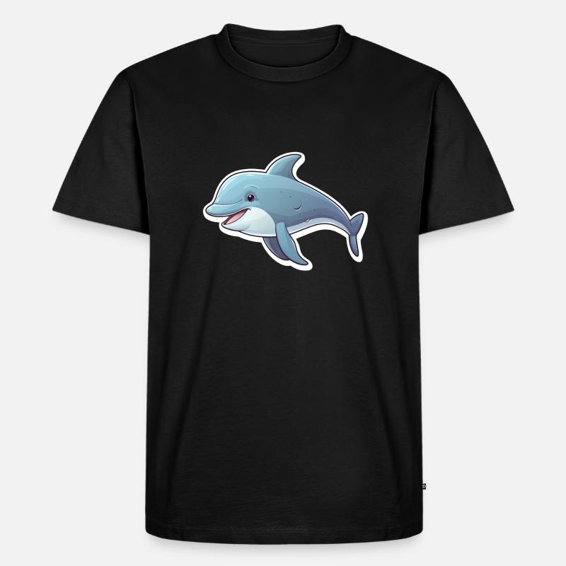 Delfin niedlich - Männer Premium Bio T-Shirt - Schwarz