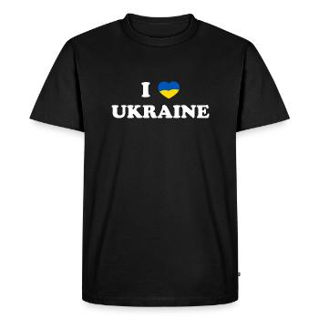 I Love Ukraine - Men's Premium Organic T-Shirt - black - Front - Nico (187cm)
