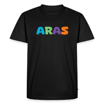 Nom - Aras - T-shirt Premium bio Homme - noir - Devant - Nico (187cm)