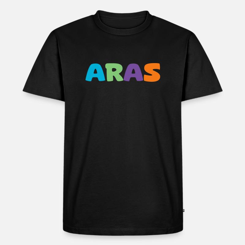 Name - Aras - Männer Premium Bio T-Shirt - Schwarz