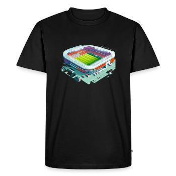 Stade de football coloré - T-shirt Premium bio Homme - noir - Devant - Nico (187cm)