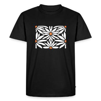 Fleurs groovy Marguerite - T-shirt Premium bio Homme - noir - Devant - Nico (187cm)