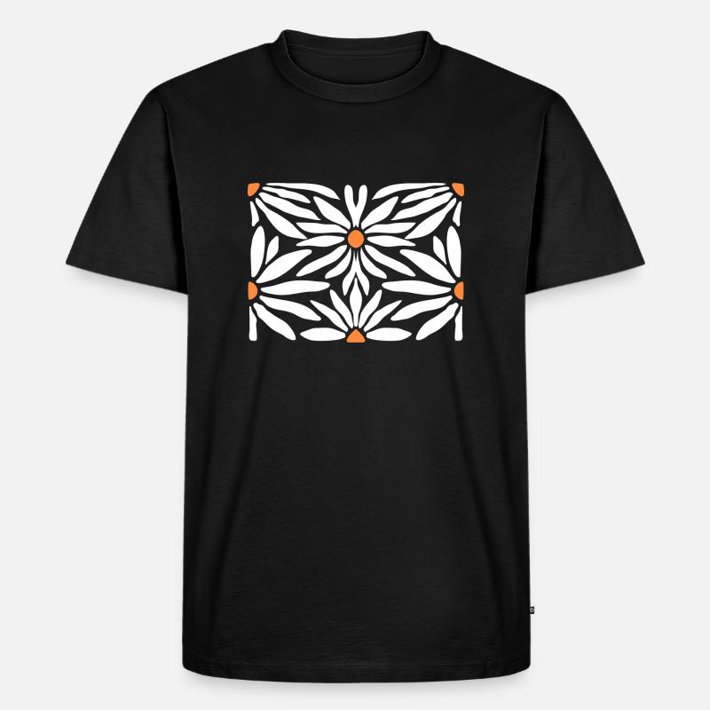 Groovy Gänseblümchen-Blumen - Männer Premium Bio T-Shirt - Schwarz