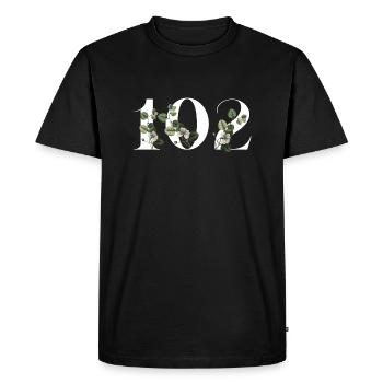 Numéro 102 floral vert - 102e anniversaire floral - T-shirt Premium bio Homme - noir - Devant - Nico (187cm)
