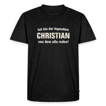 Der legendäre Christian - Männer Premium Bio T-Shirt - Schwarz - Vorne - Nico (187cm)
