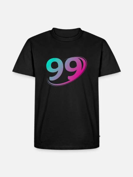 Nummer 99 flerfarvet - Herre Premium økologisk T-shirt - sort