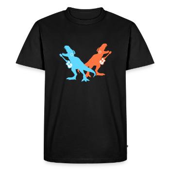 2 T-Rex Dinos Two Dinosaur Guitar Music Team - T-shirt Premium bio Homme - noir - Devant - Nico (187cm)