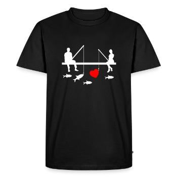 Angling - Men's Premium Organic T-Shirt - black - Front - Nico (187cm)