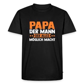 Father Dad - Men's Premium Organic T-Shirt - black - Front - Nico (187cm)