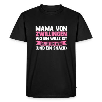 Maman de jumeaux - T-shirt Premium bio Homme - noir - Devant - Nico (187cm)