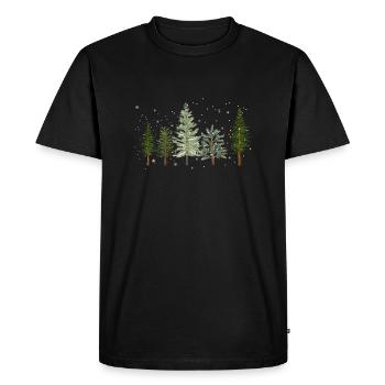 Tree Pine Trees for Winter Lovers - Gift - Men's Premium Organic T-Shirt - black - Front - Nico (187cm)