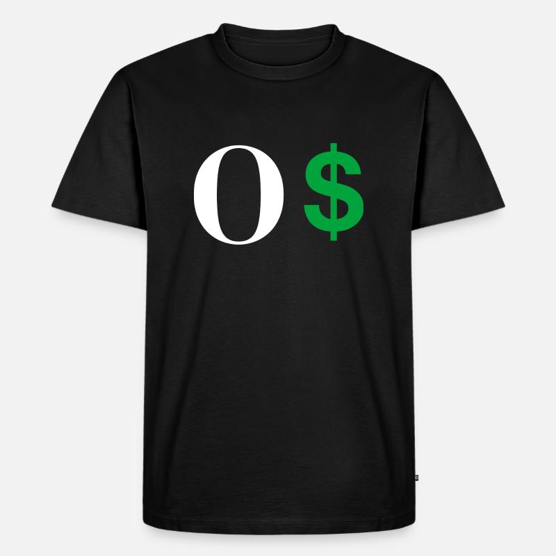 Buchstabe o Dollar - Männer Premium Bio T-Shirt - Schwarz