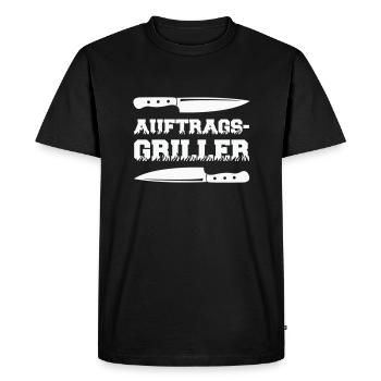 Contract Griller 1 - Men's Premium Organic T-Shirt - black - Front - Nico (187cm)