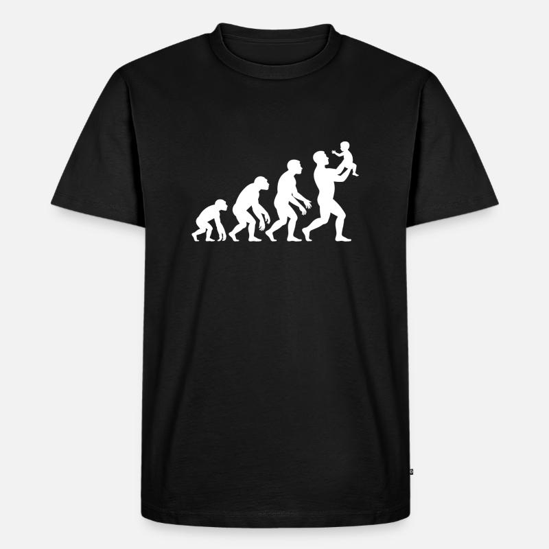 Évolution Du Singe Au Papa - T-shirt Premium bio Homme - noir