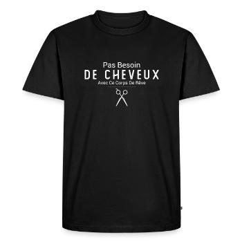 Pas besoin de cheveux avec ce corps de rêve - T-shirt Premium bio Homme - noir - Devant - Nico (187cm)