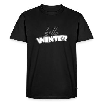 Hello winter saying - Men's Premium Organic T-Shirt - black - Front - Nico (187cm)