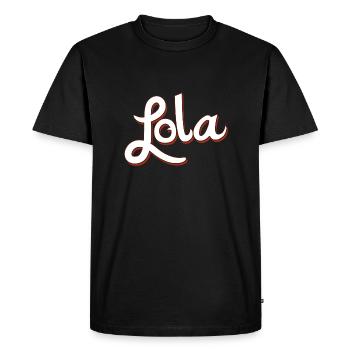Lola T-Shirt - Men's Premium Organic T-Shirt - black - Front - Nico (187cm)