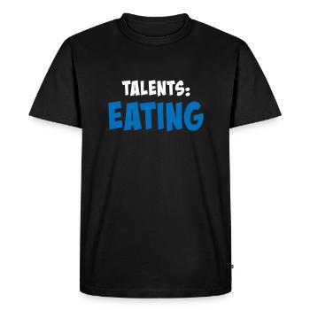Talents: eating - Men's Premium Organic T-Shirt - black - Front - Nico (187cm)