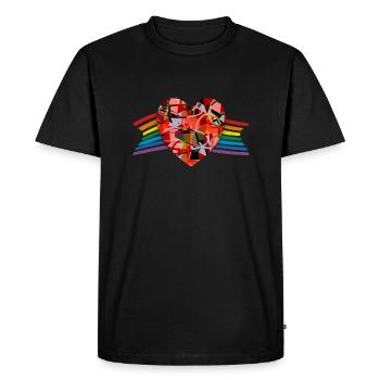 Heart - Men's Premium Organic T-Shirt - black - Front - Nico (187cm)