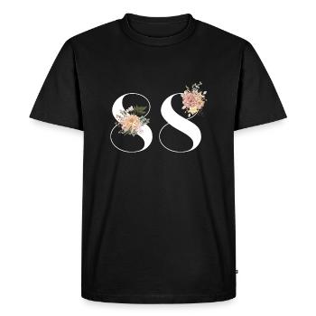 88e anniversaire fleuris (Cadeau de 88 ans) - T-shirt Premium bio Homme - noir - Devant - Nico (187cm)