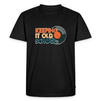 Retro Vintage DJ Keeping It OLD School T-Shirt - Men's Premium Organic T-Shirt - black - Front - Nico (187cm)