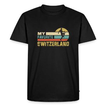 Switzerland Soccer Football 2022 WM - Men's Premium Organic T-Shirt - black - Front - Nico (187cm)