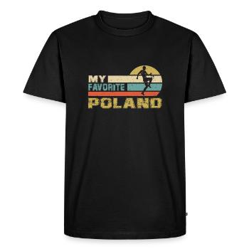 Poland Soccer Football 2022 WM - Men's Premium Organic T-Shirt - black - Front - Nico (187cm)