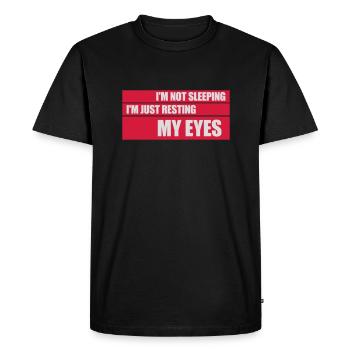 je ne dors pas Citation - T-shirt Premium bio Homme - noir - Devant - Nico (187cm)
