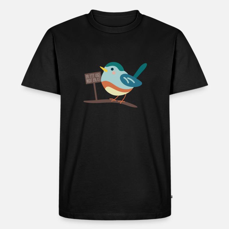 Dicker Vogel - Männer Premium Bio T-Shirt - Schwarz