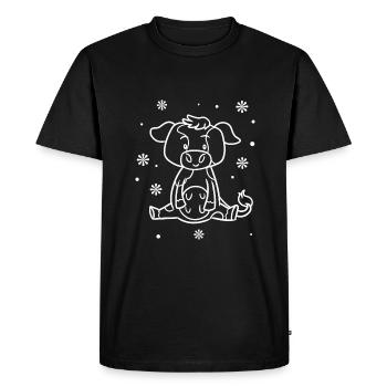 Drôle bébé vache - T-shirt Premium bio Homme - noir - Devant - Nico (187cm)