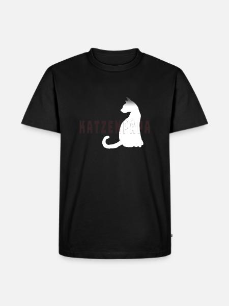 Katzenpapa - Männer Premium Bio T-Shirt - Schwarz