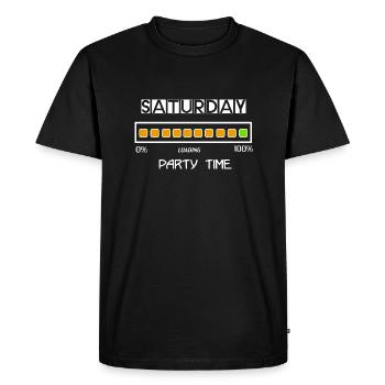 Samedi - T-shirt Premium bio Homme - noir - Devant - Nico (187cm)