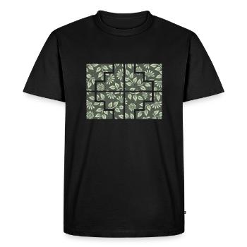 Plante géométrique - T-shirt Premium bio Homme - noir - Devant - Nico (187cm)