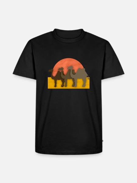Kamele - Männer Premium Bio T-Shirt - Schwarz