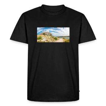 Le mur d’Oštrica (Bedem Grebastica) Croatie - T-shirt Premium bio Homme - noir - Devant - Nico (187cm)