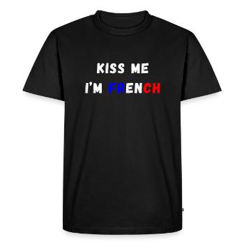 Kiss me I'm french blue white red - Men's Premium Organic T-Shirt - black - Front - Nico (187cm)