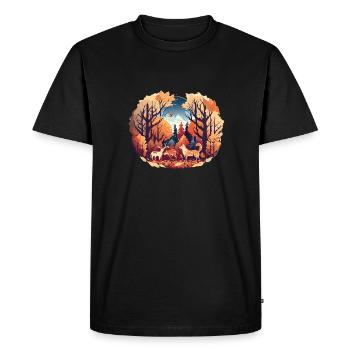 Rassemblement d’animaux (Collection d’automne #9) - T-shirt Premium bio Homme - noir - Devant - Nico (187cm)