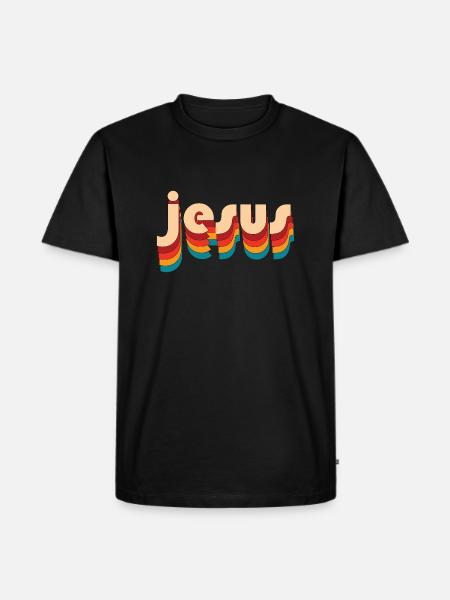 Retro Jesus Name - Men's Premium Organic T-Shirt - black