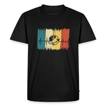 battement de cœur voyage - T-shirt Premium bio Homme - noir - Devant - Nico (187cm)