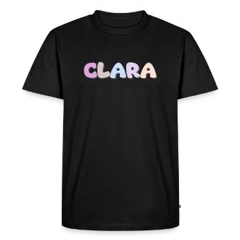 Nom - Clara - T-shirt Premium bio Homme - noir - Devant - Nico (187cm)
