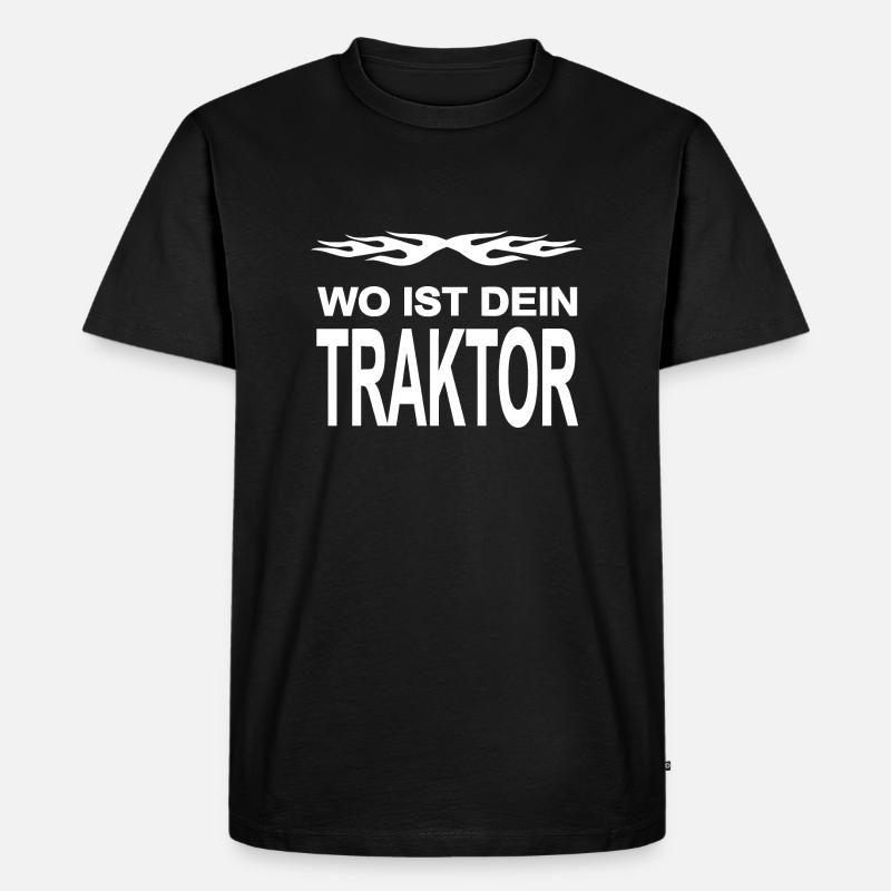 Traktor - Männer Premium Bio T-Shirt - Schwarz